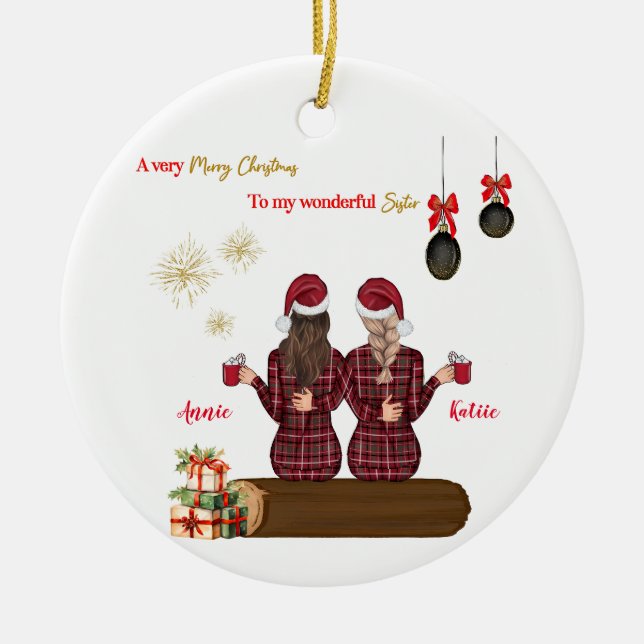 Merry Christmas Ornament Personalised best friend (Front)
