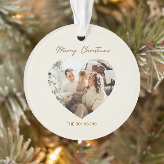 Merry Christmas Ornament | Personalized Photo (Tree)