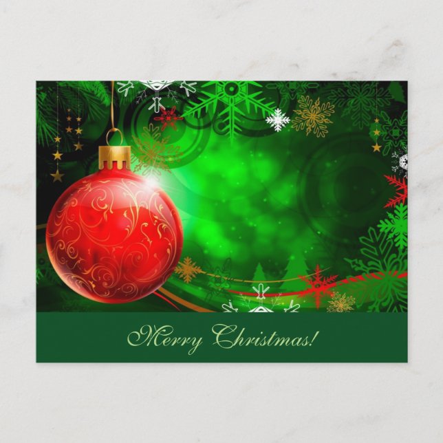Merry Christmas Ornament Postcard (Front)