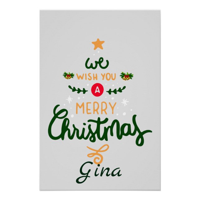 Merry Christmas Ornament Poster (Front)