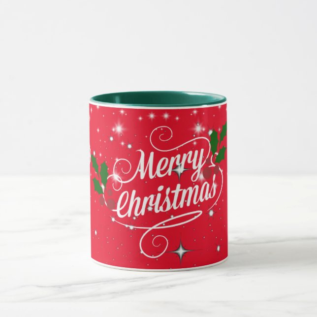 Merry Christmas ornamental design Mug (Center)