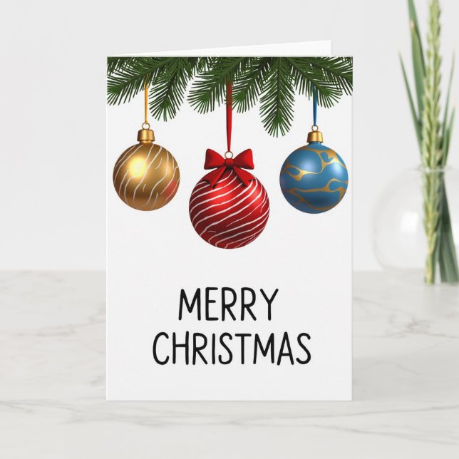 Merry Christmas Ornaments Card (Front)