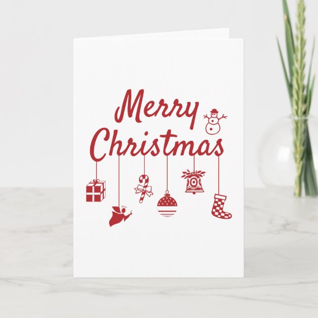 Merry Christmas Ornaments Card (Front)