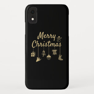 Merry Christmas Ornaments gold iPhone XR Case