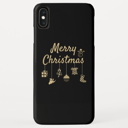 Merry Christmas Ornaments gold iPhone XS Max Case