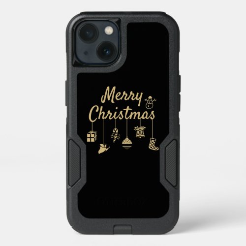 Merry Christmas Ornaments gold iPhone 13 Case