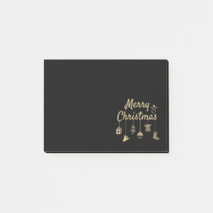Merry Christmas Ornaments gold Post-it Notes