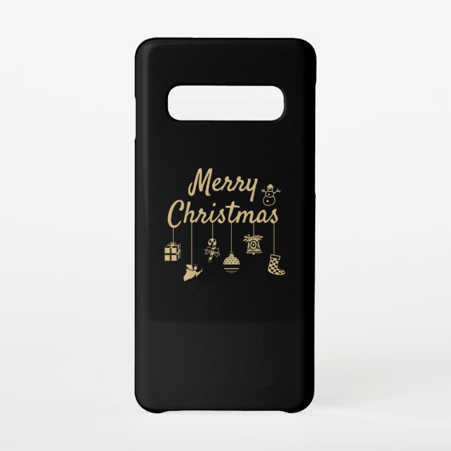 Merry Christmas Ornaments gold Samsung Galaxy Case (Back)