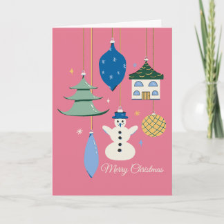 Merry Christmas ornaments greeting card