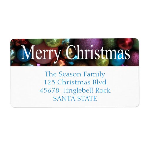Merry Christmas ornaments Holiday Label