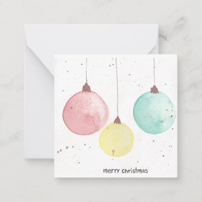 Merry Christmas Ornaments Note Card (Front)