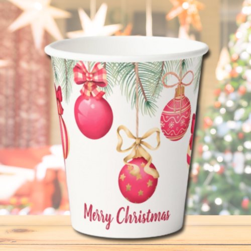 Merry Christmas Ornaments Paper Cups