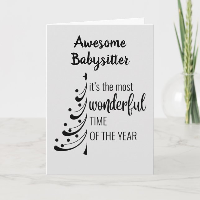 MERRY CHRISTMAS **OUR AWESOME BABYSITTER** HOLIDAY CARD (Front)