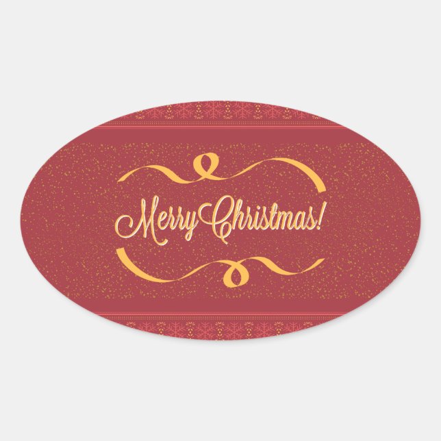 Merry Christmas Oval Sticker (Front)