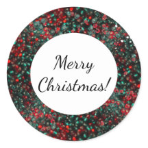 Merry Christmas Over Red And Green Beads