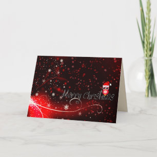 merry christmas owl greeting card