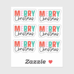 Merry Christmas Pack blue red pink cute Sticker