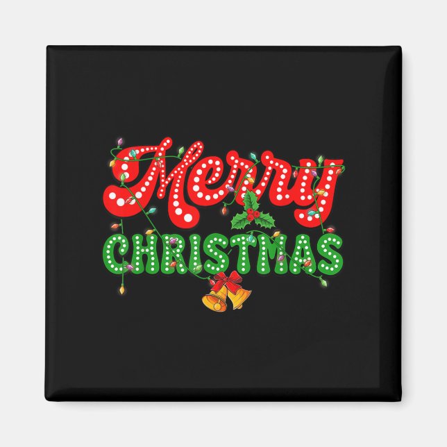 Merry Christmas Pajamas Family Matching Xmas Tree  Magnet (Front)