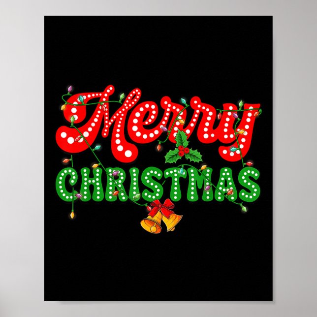 Merry Christmas Pajamas Family Matching Xmas Tree  Poster (Front)