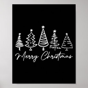 Merry Christmas Pajamas Family Matching Xmas Tree  Poster