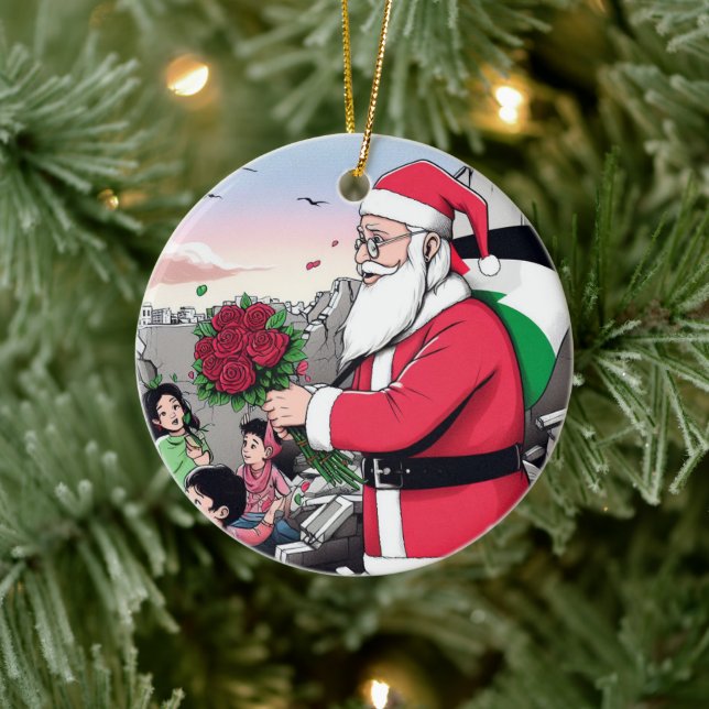Merry Christmas, Palestine: Just Cause Unity Ornam Ceramic Ornament (Tree)