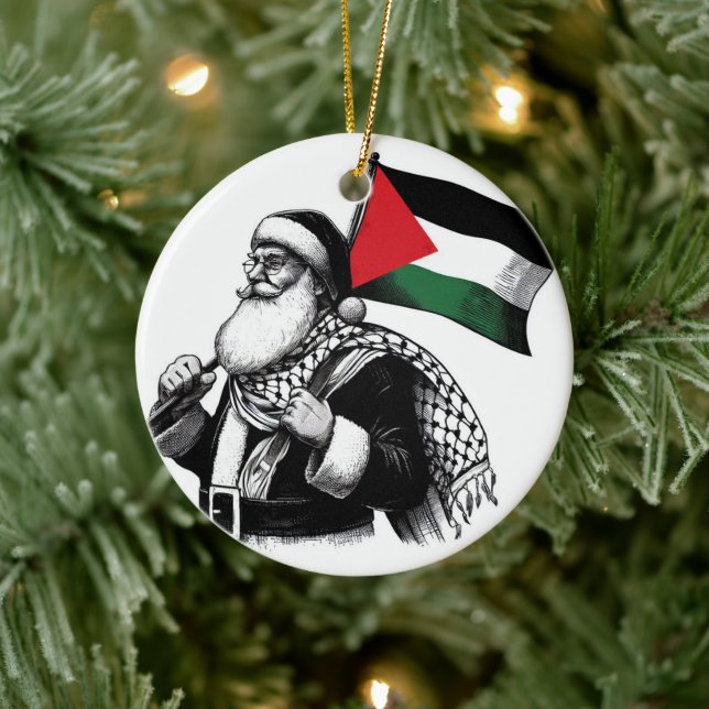 Merry Christmas, Palestine: Just Cause Unity Ornam Ceramic Ornament (Tree)