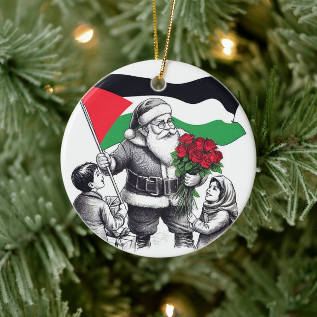 Merry Christmas, Palestine: Just Cause Unity Ornam Ceramic Ornament (Tree)