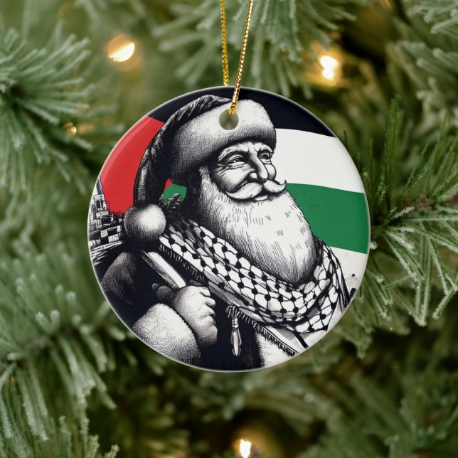 Merry Christmas, Palestine: Just Cause Unity Ornam Ceramic Ornament (Tree)