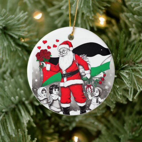 Merry Christmas Palestine Just Cause Unity Ornam Ceramic Ornament