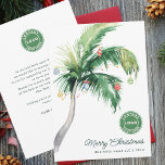 Merry Christmas Palm Tree Coastal Business Logo Holiday Card<br><div class="desc">A modern stylish holiday flat greeting card with modern and handwritten script typography featuring a decorated Palm Tree. Easily customize this card by clicking the "Personalize" button. Whether you're expressing gratitude, extending best wishes, or simply sharing the spirit of the season, our Custom Palm Tree Business Christmas Greetings Card is...</div>