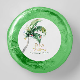 Merry Christmas Palm Tree Holiday Dipped Oreo Cookie Favors