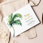 Merry Christmas Palm Tree Holiday Moving Announcement Postcard<br><div class="desc">Christmas Holiday Coastal Moving Palm Tree Announcement you can easily customize by clicking the "Personalize" button. Add your custom message and names on the reverse side</div>