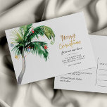 Merry Christmas Palm Tree Holiday Moving Announcement Postcard<br><div class="desc">Christmas Holiday Coastal Moving Palm Tree Announcement you can easily customize by clicking the "Personalize" button. Add your custom message and names on the reverse side</div>
