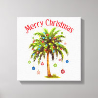 Merry Christmas Palm Tree Light Hawaiian Tropical