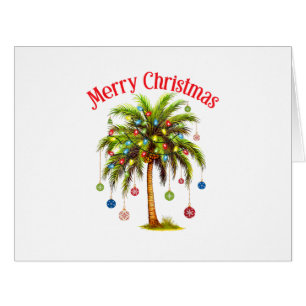 Merry Christmas Palm Tree Light Hawaiian Tropical  Cards
