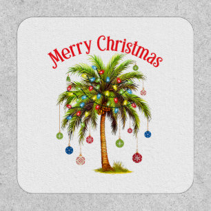 Merry Christmas Palm Tree Light Hawaiian Tropical Patch