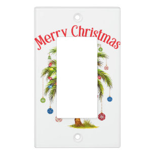 Merry Christmas Palm Tree Light Hawaiian Tropical  Switch Cover