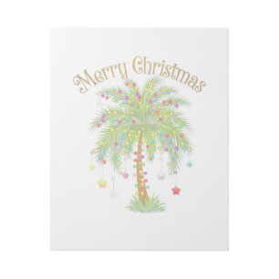 Merry Christmas Palm Tree Light New Year Tropical Gallery Wrap
