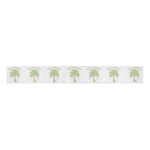 Merry Christmas Palm Tree Light New Year Tropical Grosgrain Ribbon