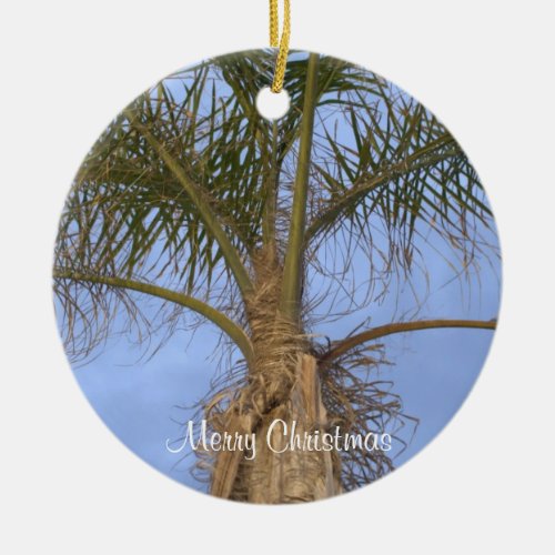 Merry Christmas Palm Tree Ornament CUSTOMIZE Date