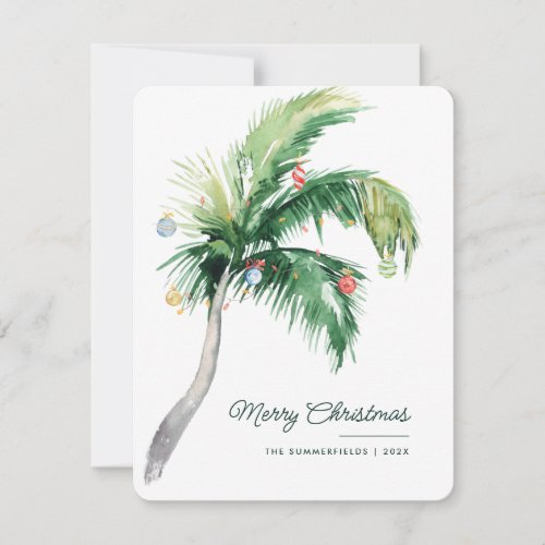 Merry Christmas Palm Tree Tropical Coast Note Card