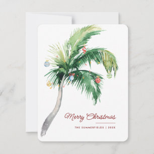 Merry Christmas Palm Tree Tropical Holidays Family Note Card