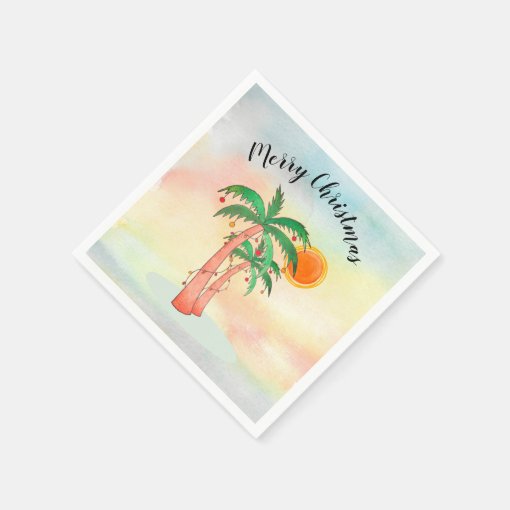 Merry Christmas Palm Trees Napkins Zazzle