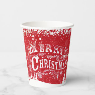 Merry Christmas paper cups