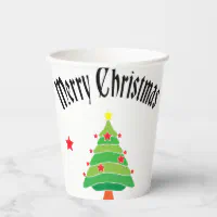 Red Green Glitter White Stripes Holiday Christmas Paper Cups, Zazzle