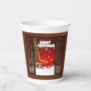 Merry Christmas paper cups