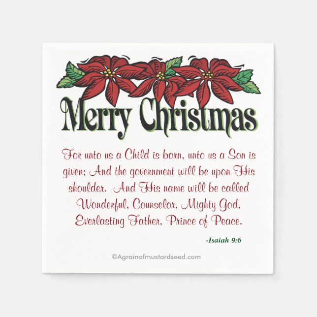 Merry Christmas Paper Napkins (Front)