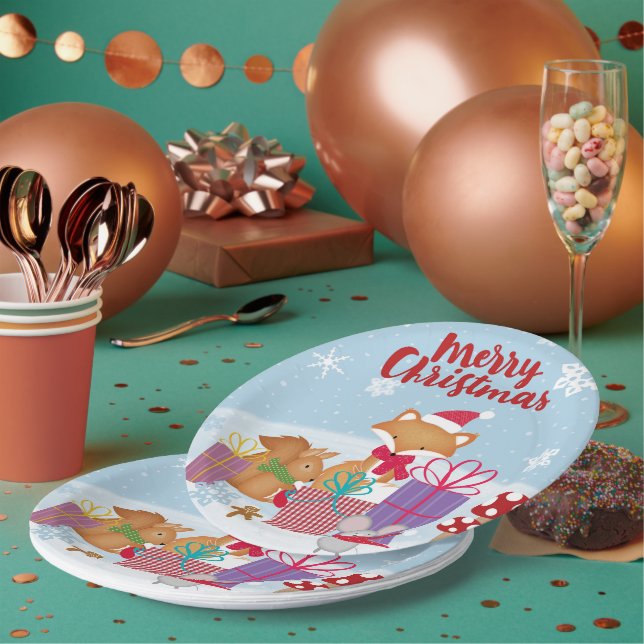 Merry Christmas Paper Plates (Multi)