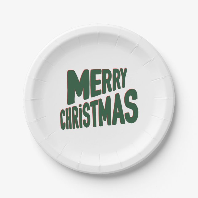 Merry Christmas Paper Plates (Front)