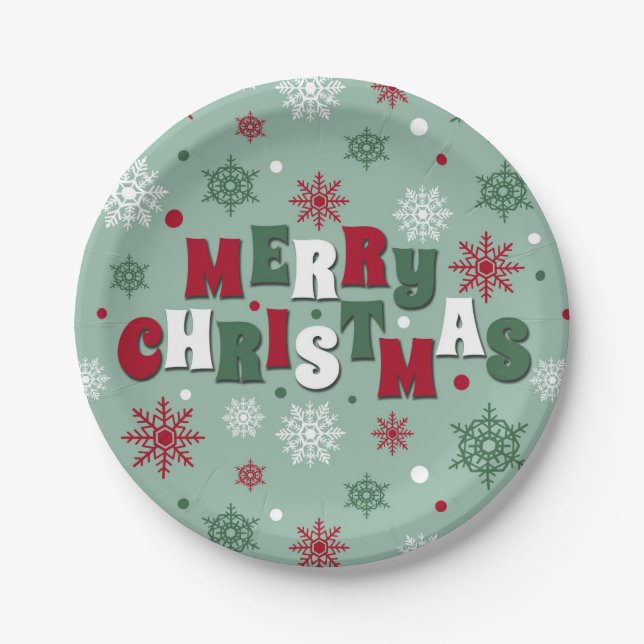 Merry Christmas Paper Plates (Front)